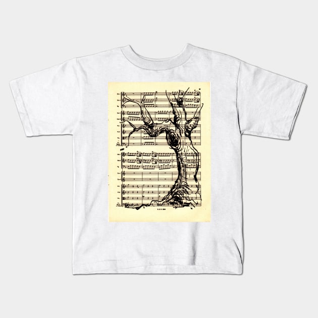 Handel Water Music Tree #1 Kids T-Shirt by tranquilwaters
